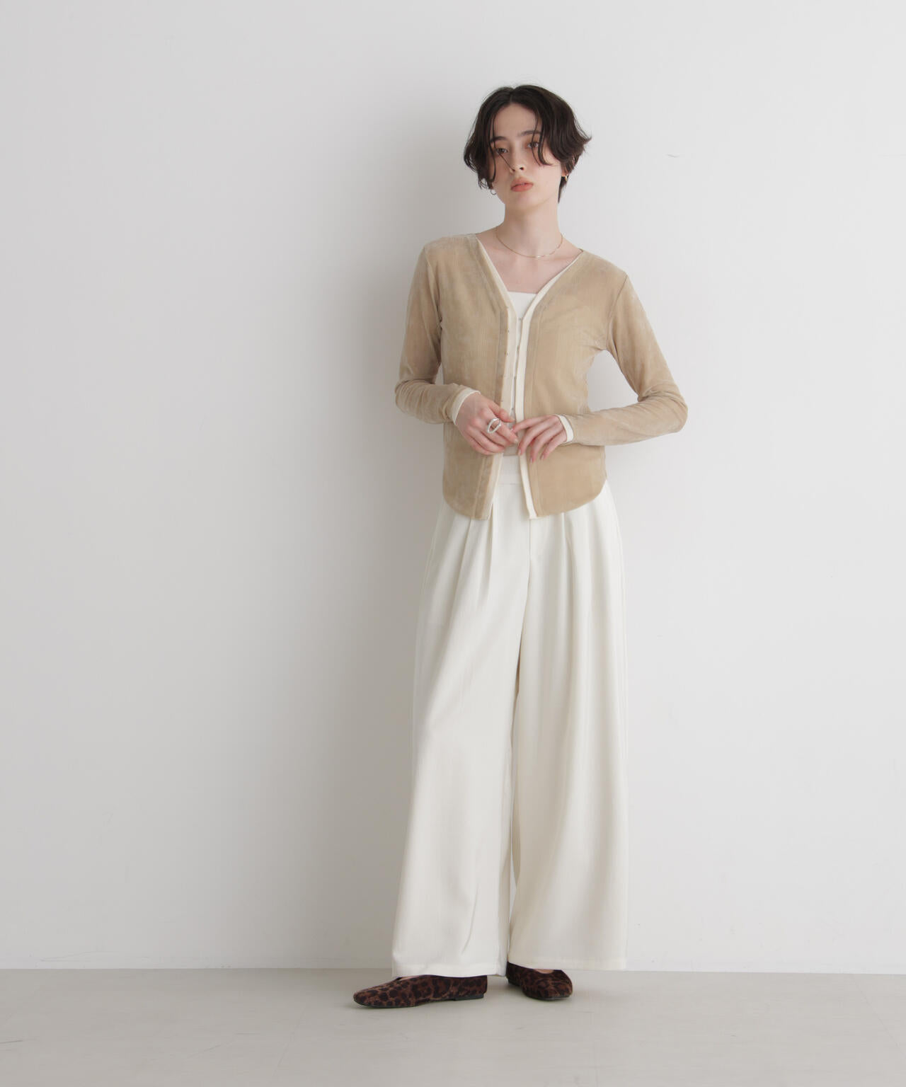 Robert P. Miller/別注 フロッキーメッシュカーデ 6716223012
