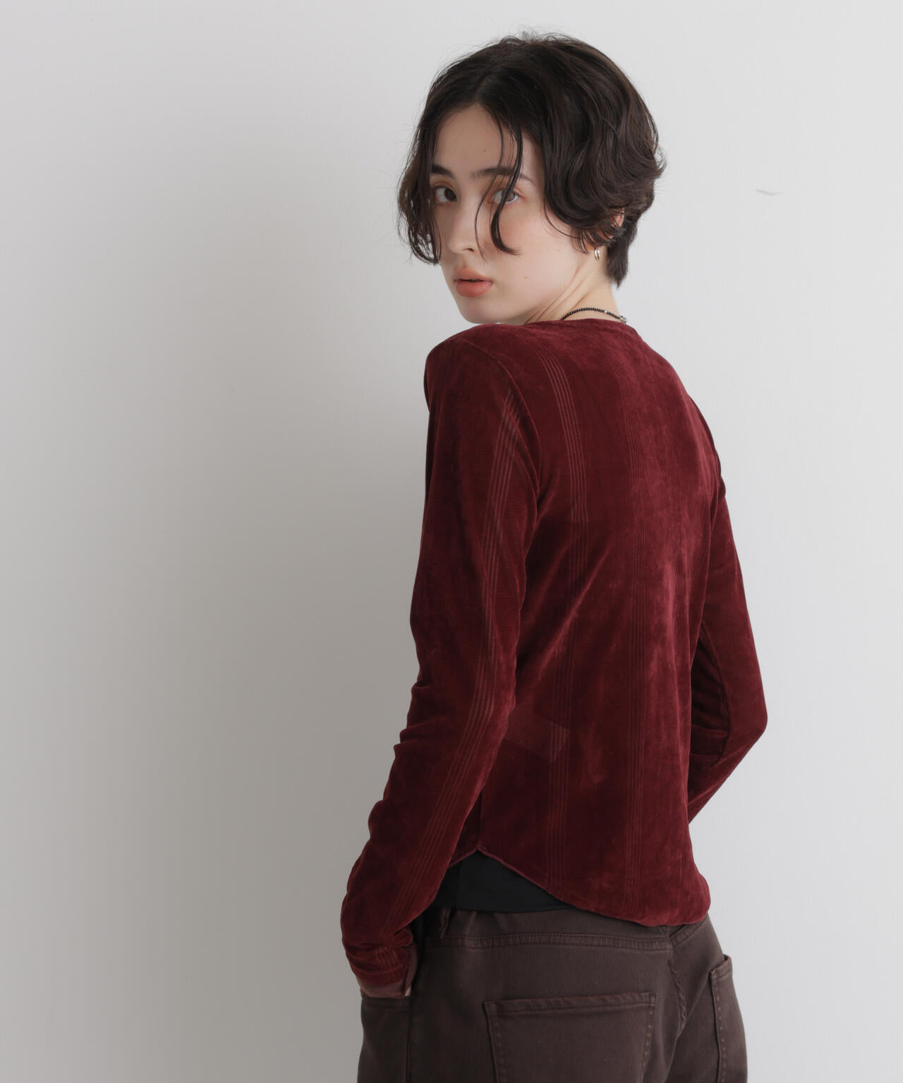 Robert P. Miller/別注 フロッキーメッシュカーデ 6716223012