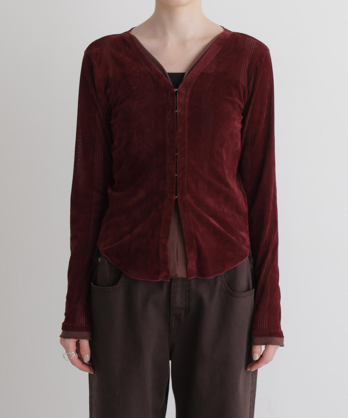 Robert P. Miller/別注 フロッキーメッシュカーデ 6716223012