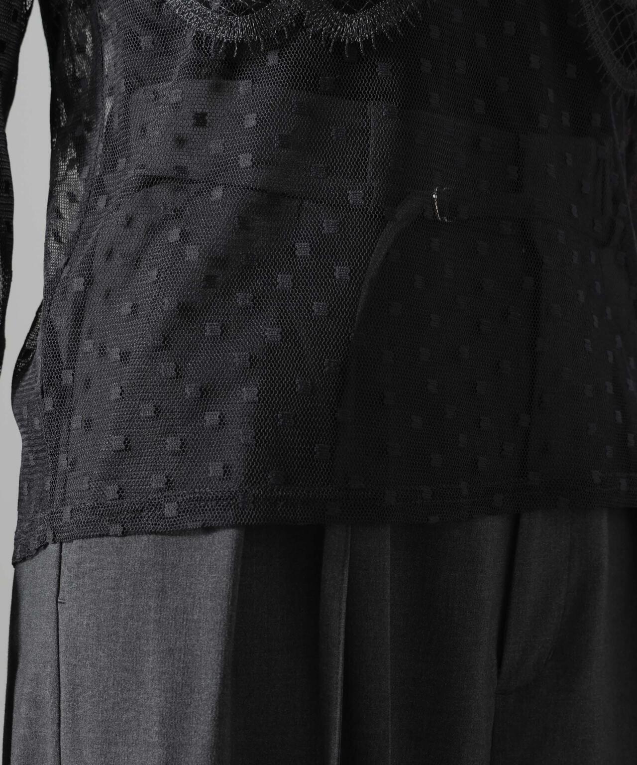 troisiemechaco/DOT×TULLE LACE トップス 6716223038