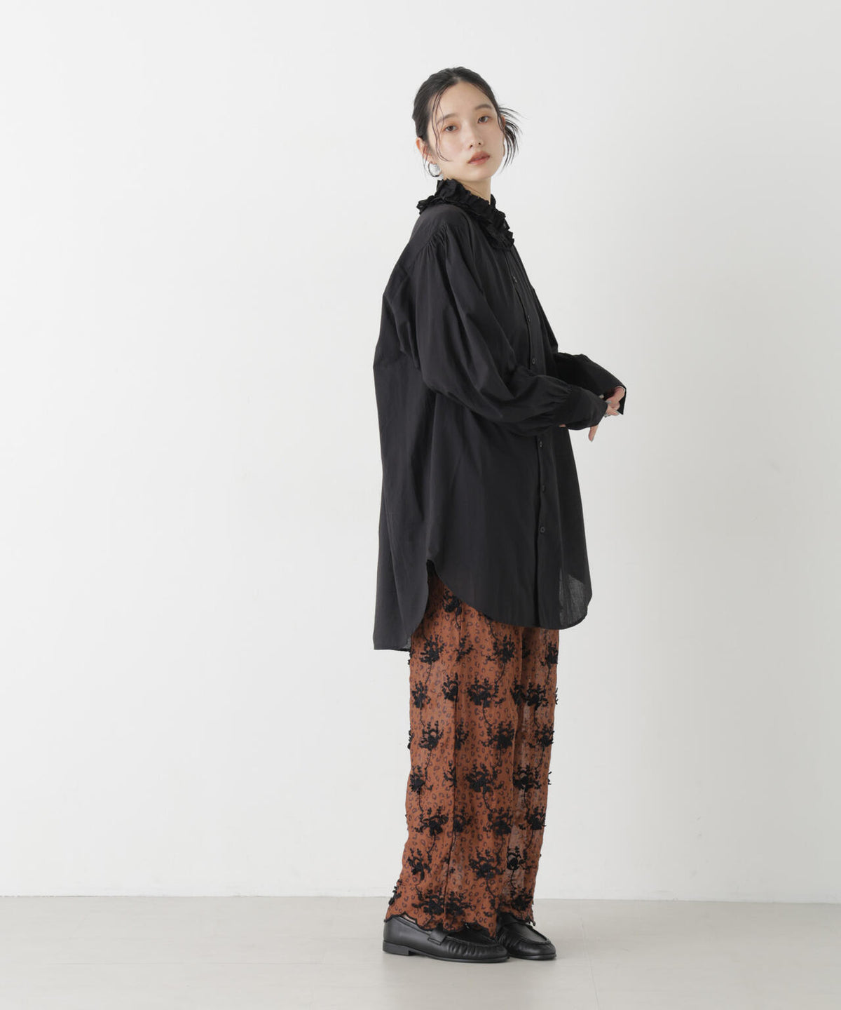 crinkle crinkle crinkle/3D embroidery leopard pants(セットアップ可) 6716227006