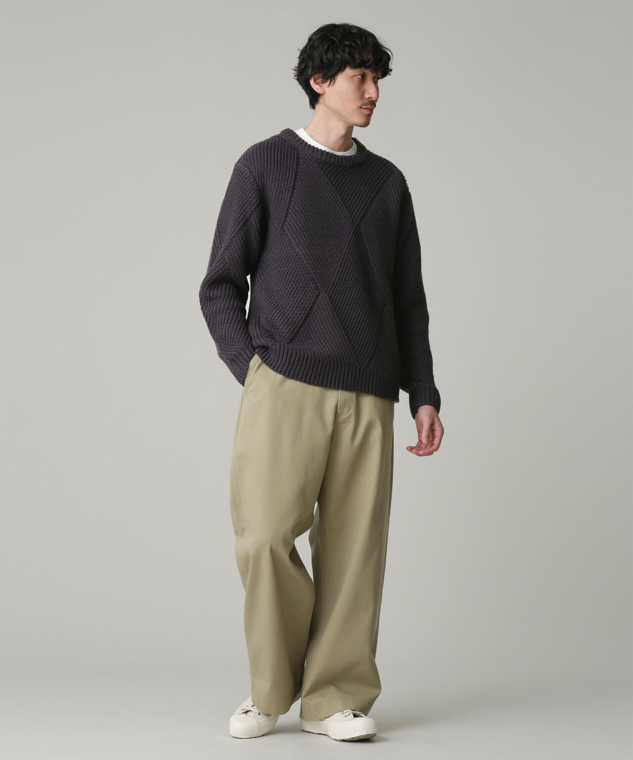 LB.04/ビッグダイヤ柄ジャガードニット 6723122204