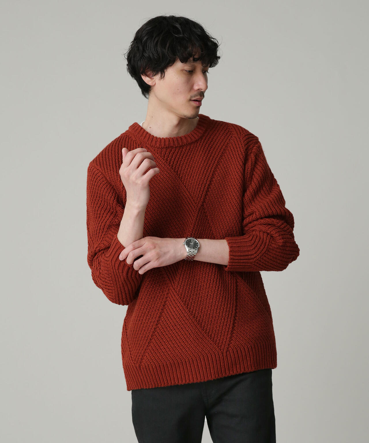 LB.04/ビッグダイヤ柄ジャガードニット 6723122204