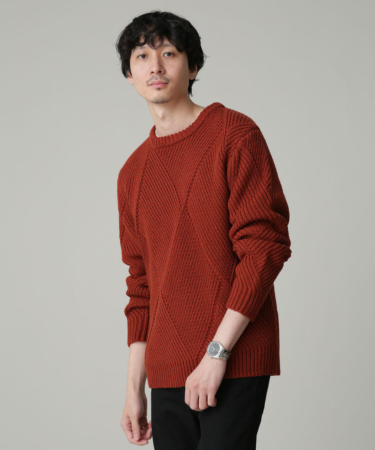 LB.04/ビッグダイヤ柄ジャガードニット 6723122204