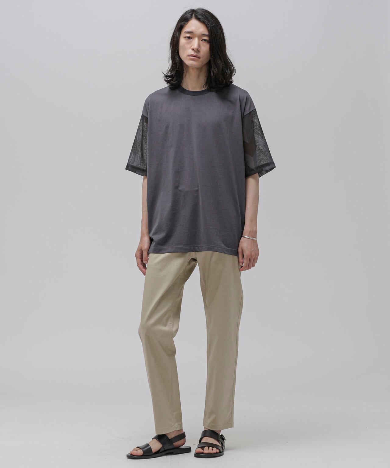 LB.04/幾何学切り替えTシャツ 6723124243