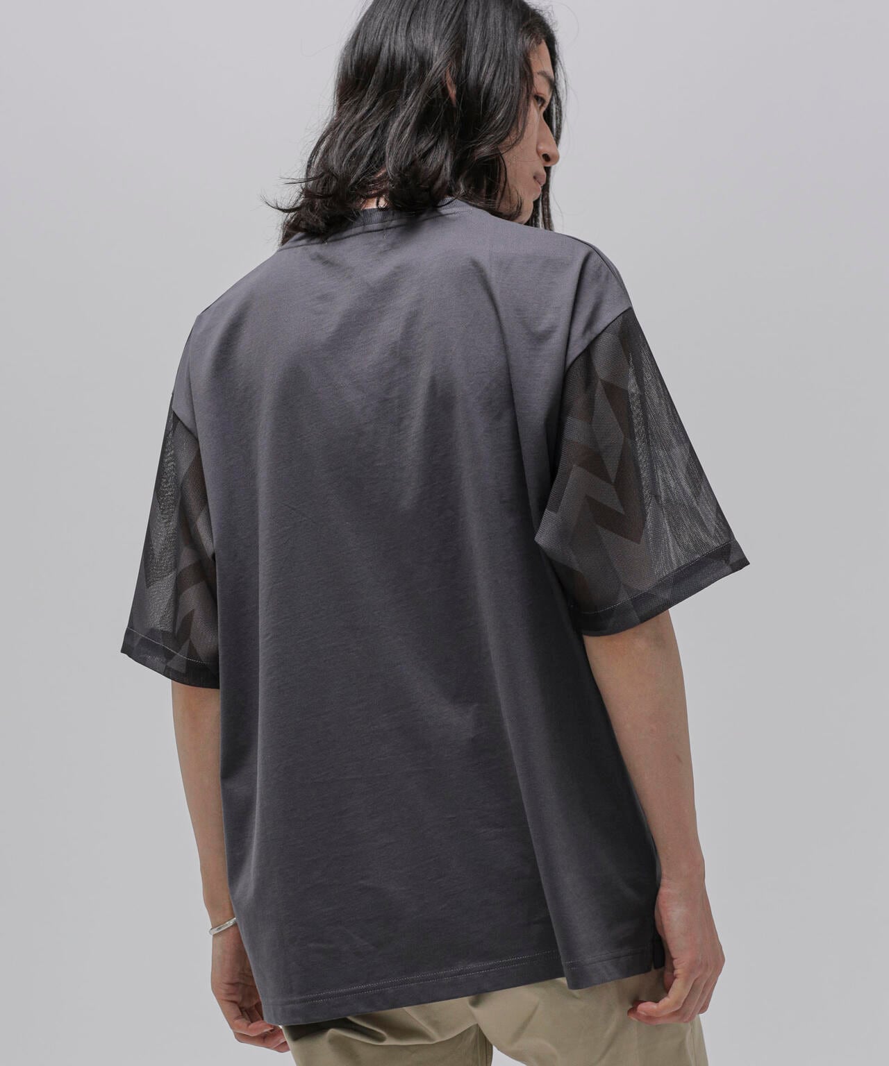 LB.04/幾何学切り替えTシャツ 6723124243