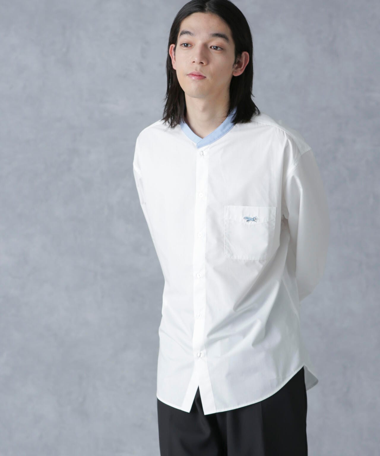 「PENNEYS別注」クレリックバンドカラーシャツ 長袖 6724120212