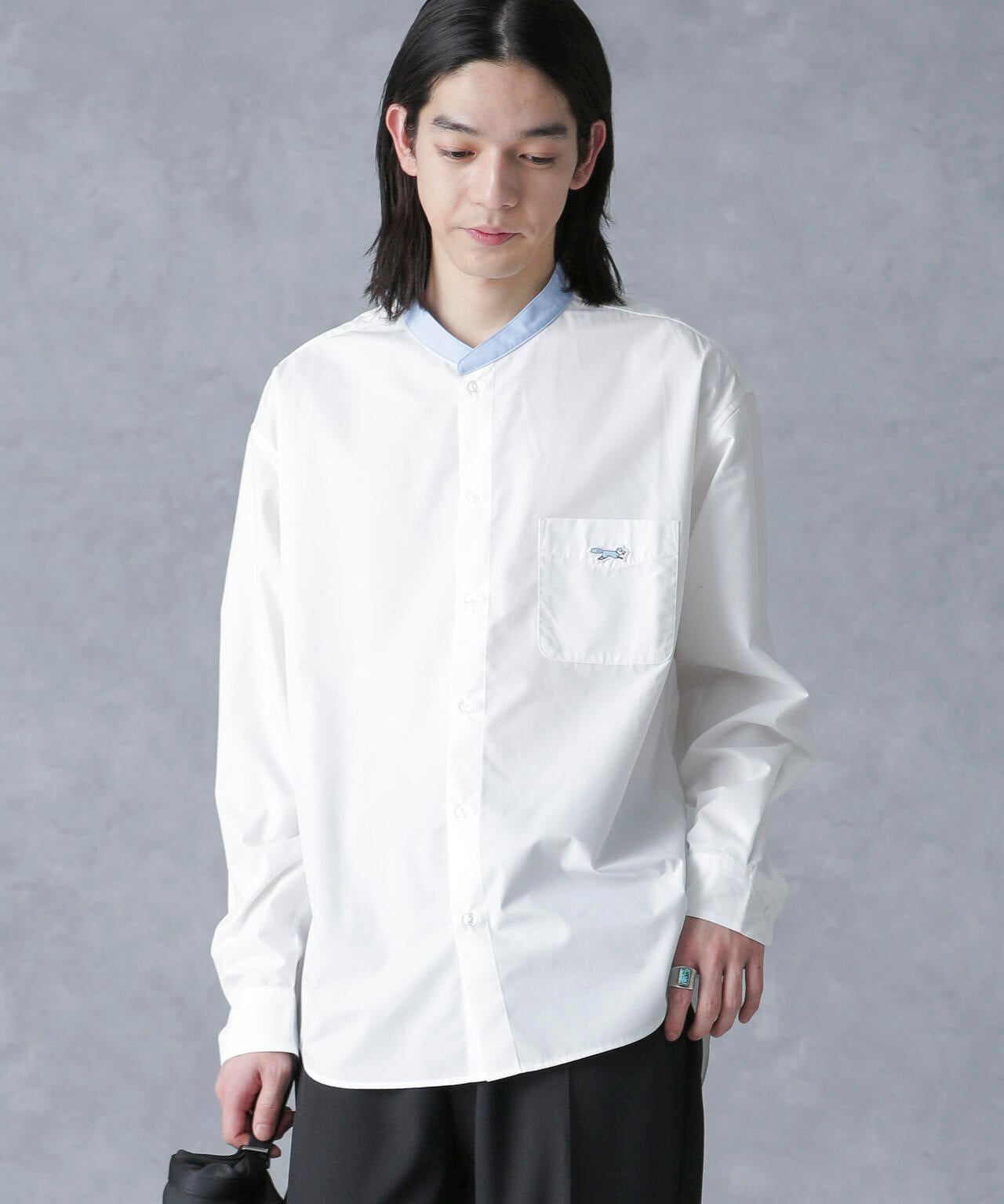 「PENNEYS別注」クレリックバンドカラーシャツ 長袖 6724120212