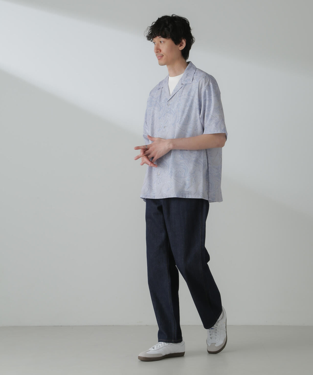 オリジナルパターンドレープシャツ 半袖 6724121211