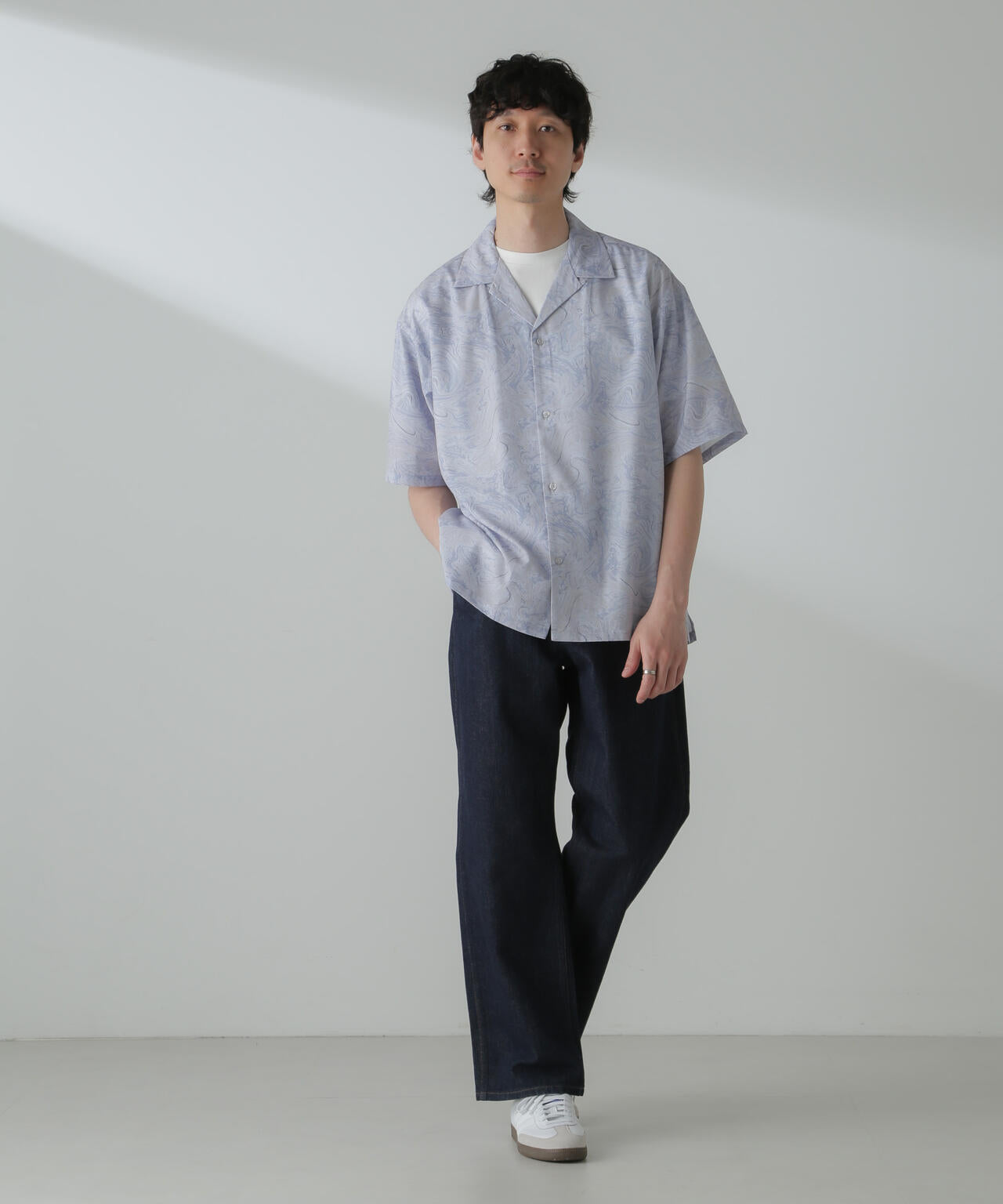 オリジナルパターンドレープシャツ 半袖 6724121211