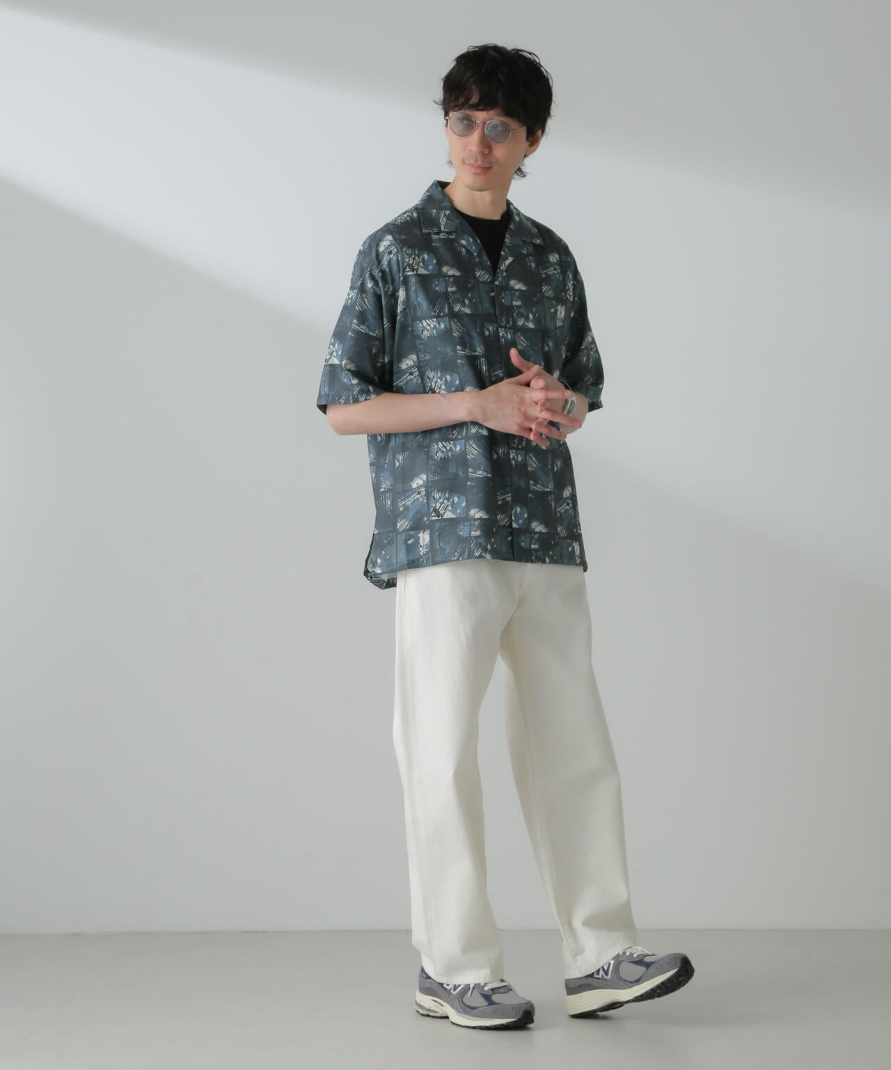 オリジナルパターンドレープシャツ 半袖 6724121211