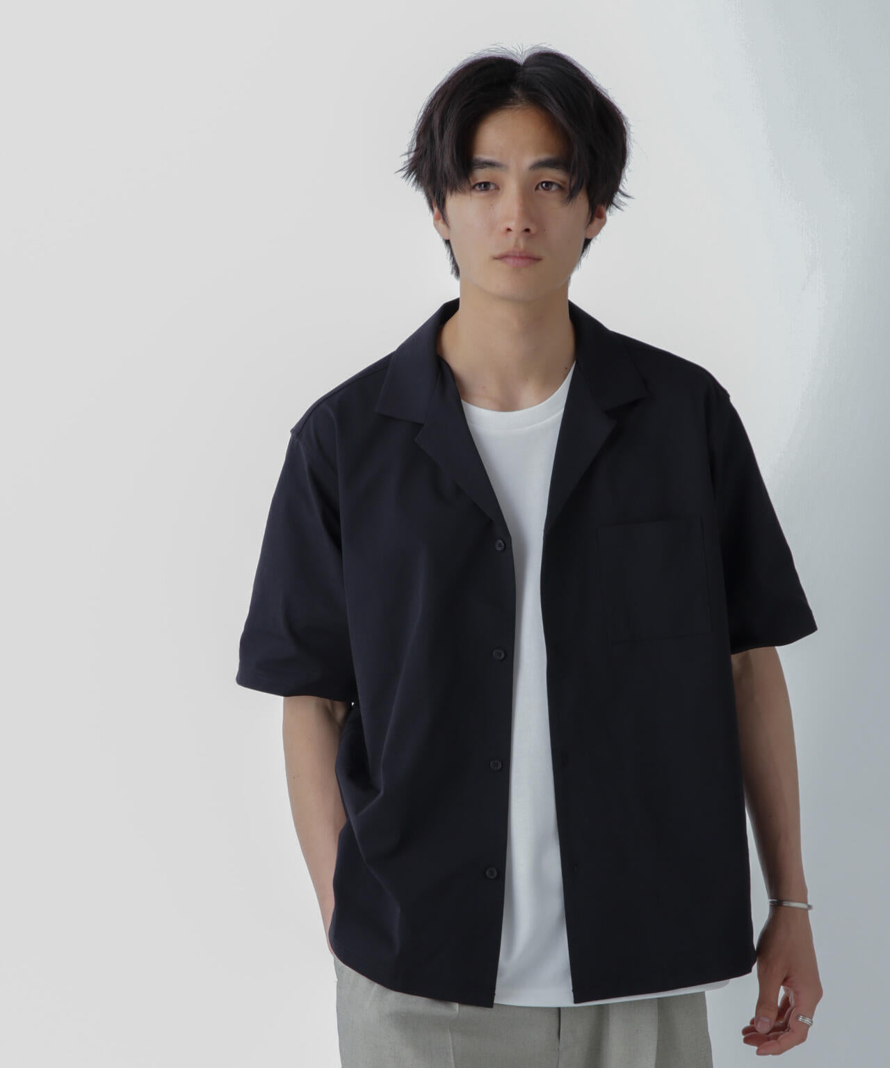 ドライジャージーオープンカラーシャツ 半袖(セットアップ可) 6724121226