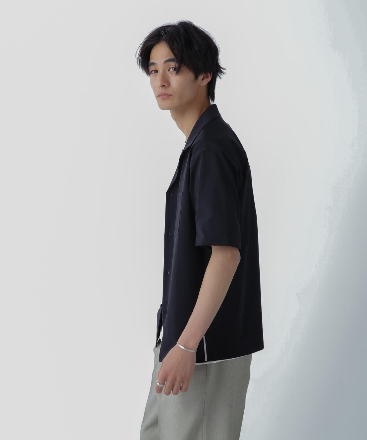 ドライジャージーオープンカラーシャツ 半袖(セットアップ可) 6724121226