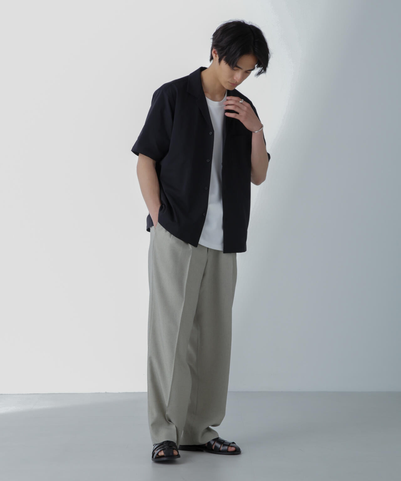 ドライジャージーオープンカラーシャツ 半袖(セットアップ可) 6724121226