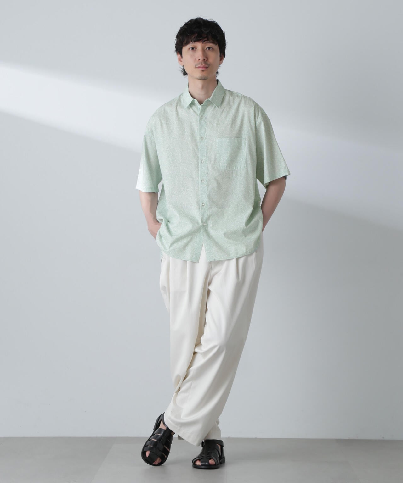 小花柄レギュラーシャツ 半袖 6724121230