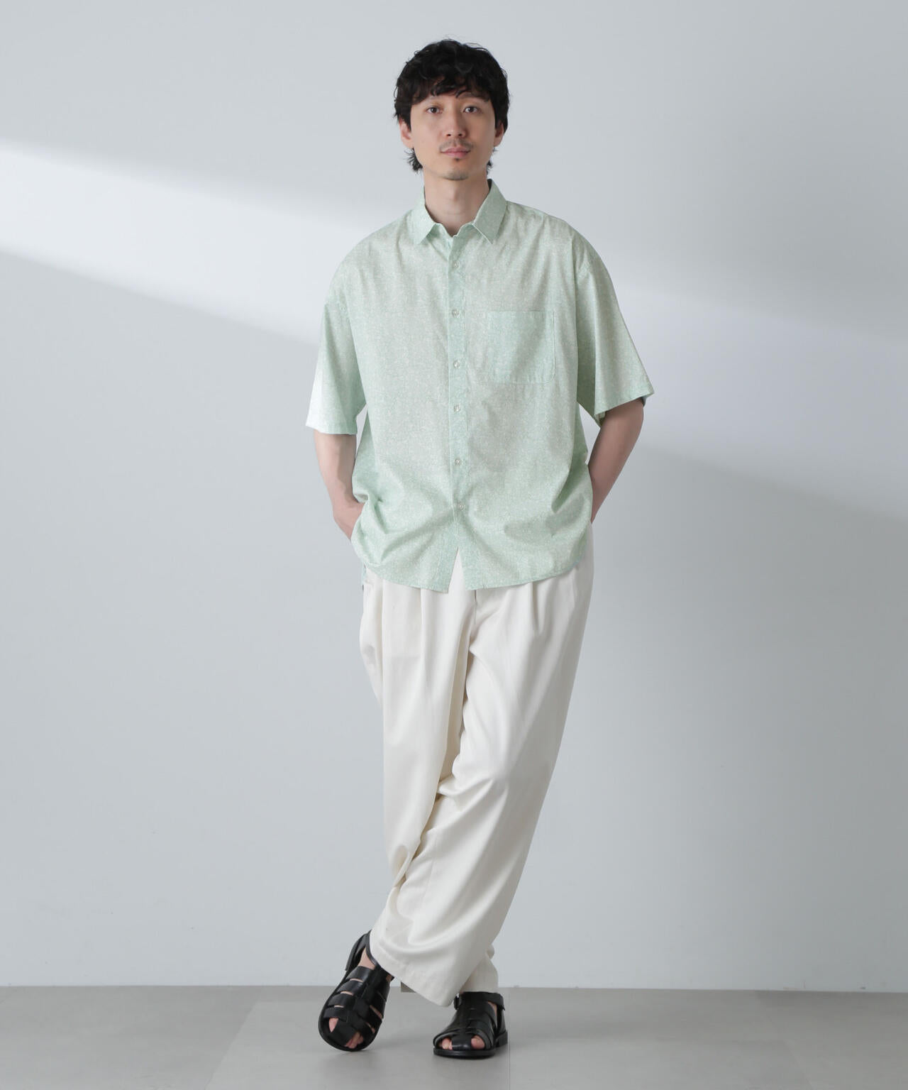 小花柄レギュラーシャツ 半袖 6724121230