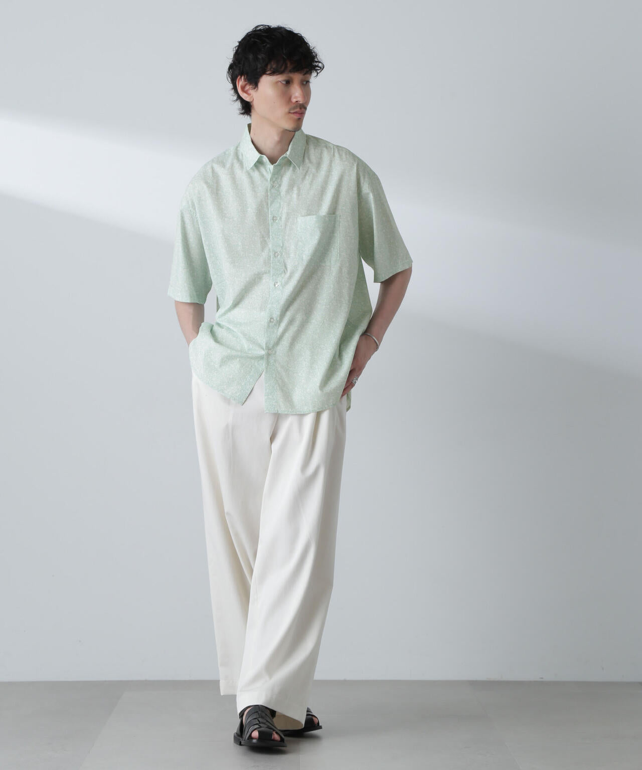 小花柄レギュラーシャツ 半袖 6724121230