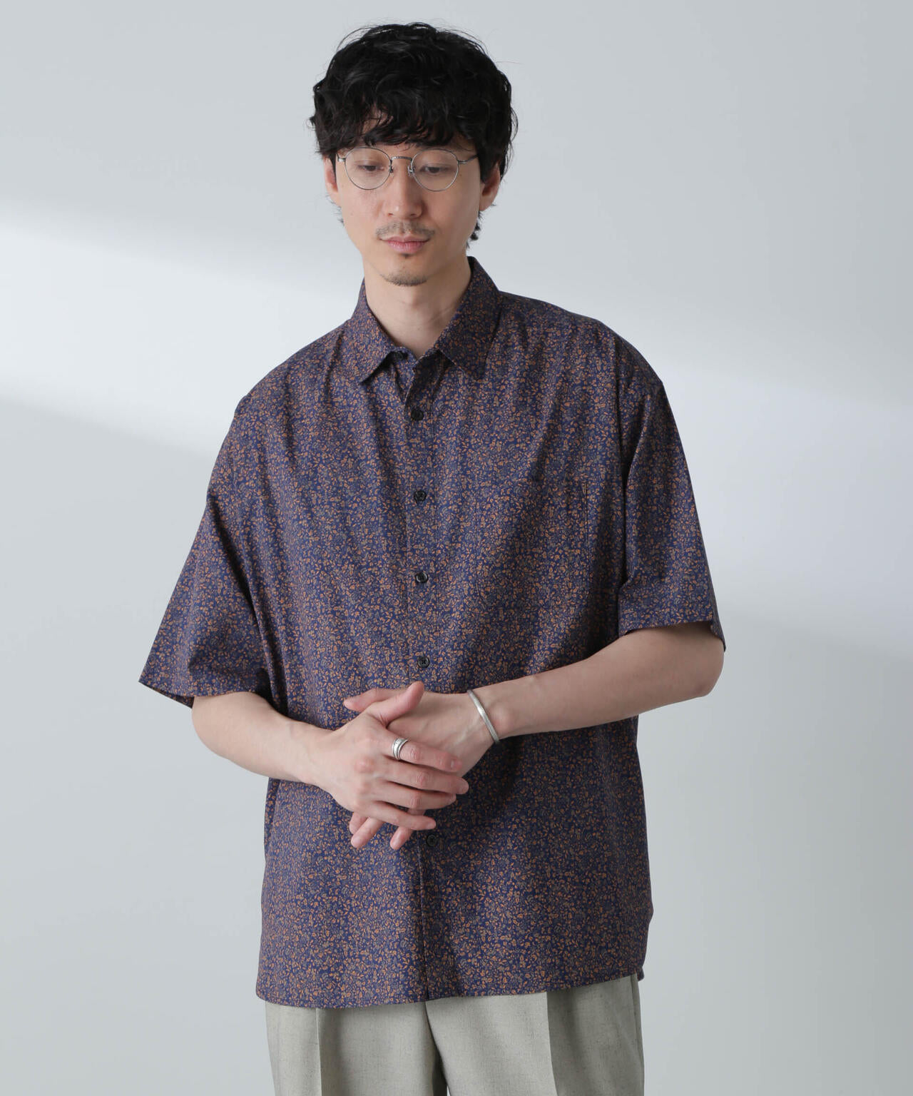 小花柄レギュラーシャツ 半袖 6724121230
