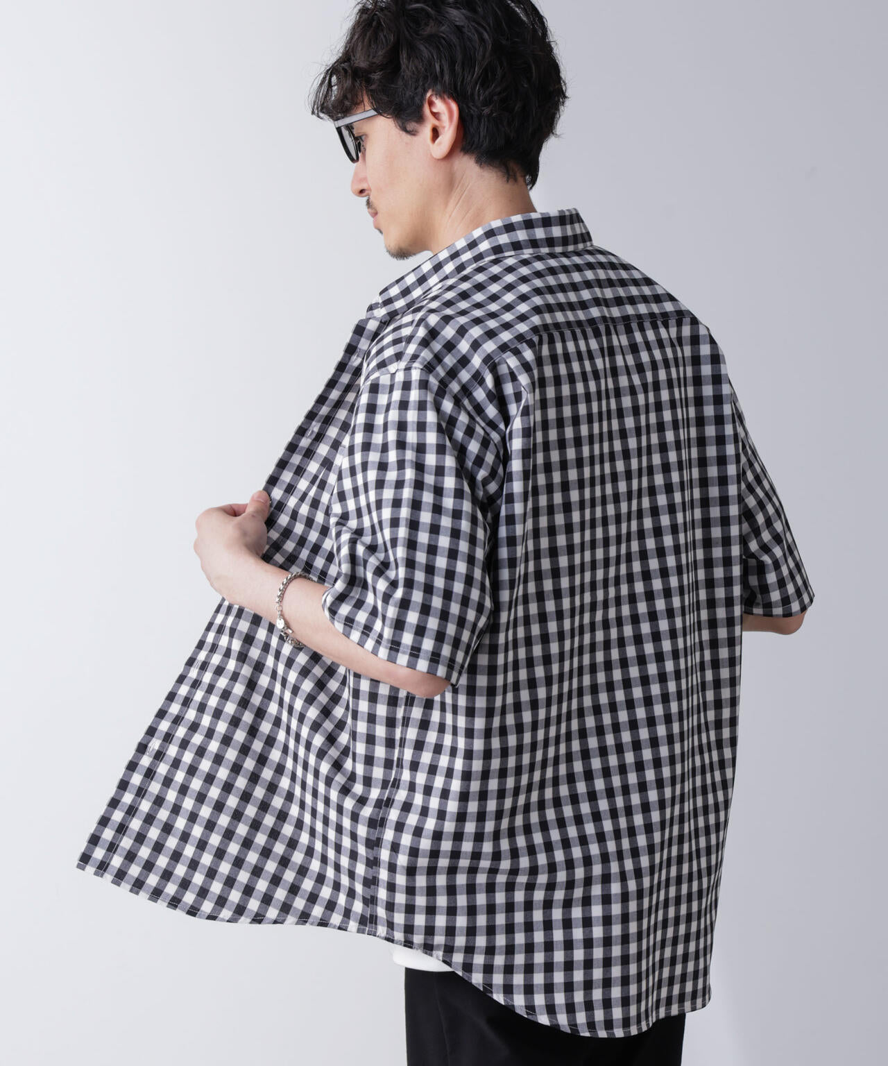 リラックスギンガムシャツ 半袖 6724121237