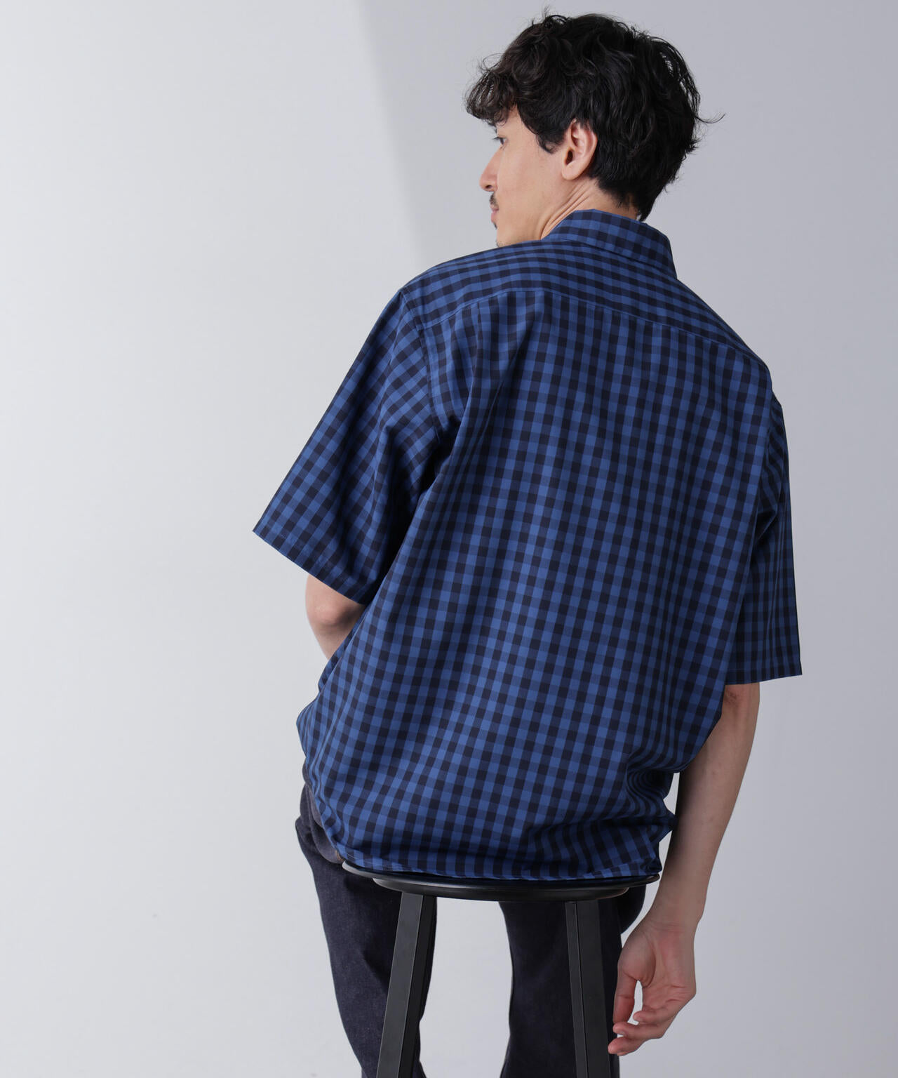 リラックスギンガムシャツ 半袖 6724121237