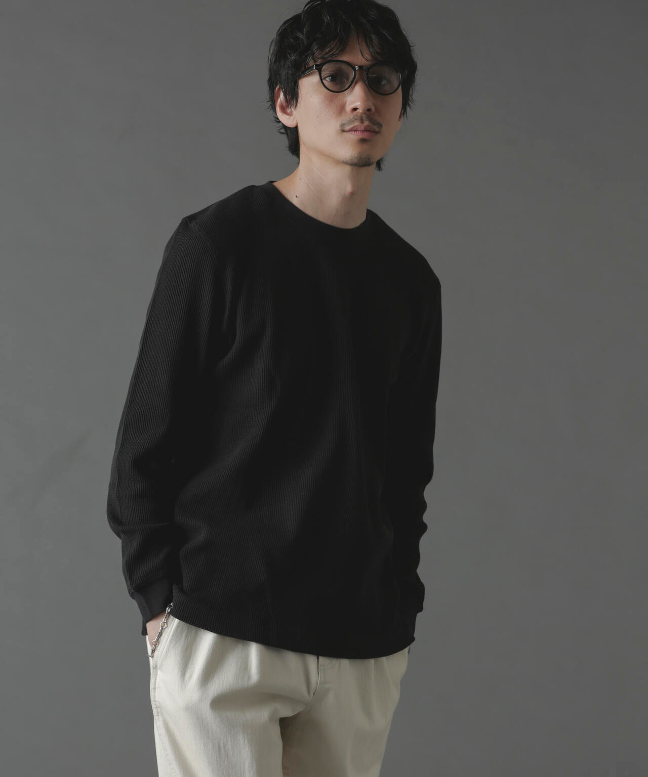 アンチスメルワッフルTシャツ 長袖 6724123212