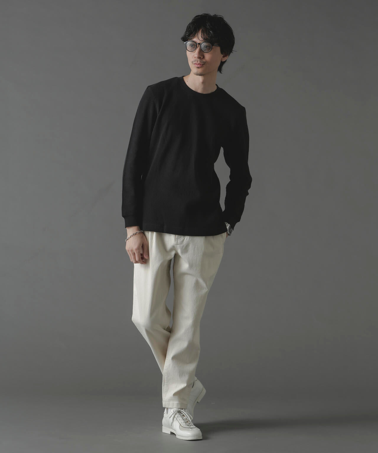 アンチスメルワッフルTシャツ 長袖 6724123212