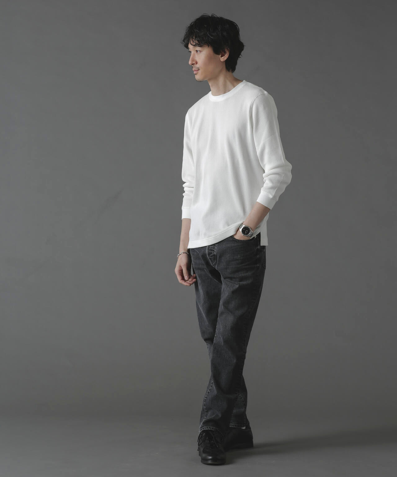 アンチスメルワッフルTシャツ 長袖 6724123212