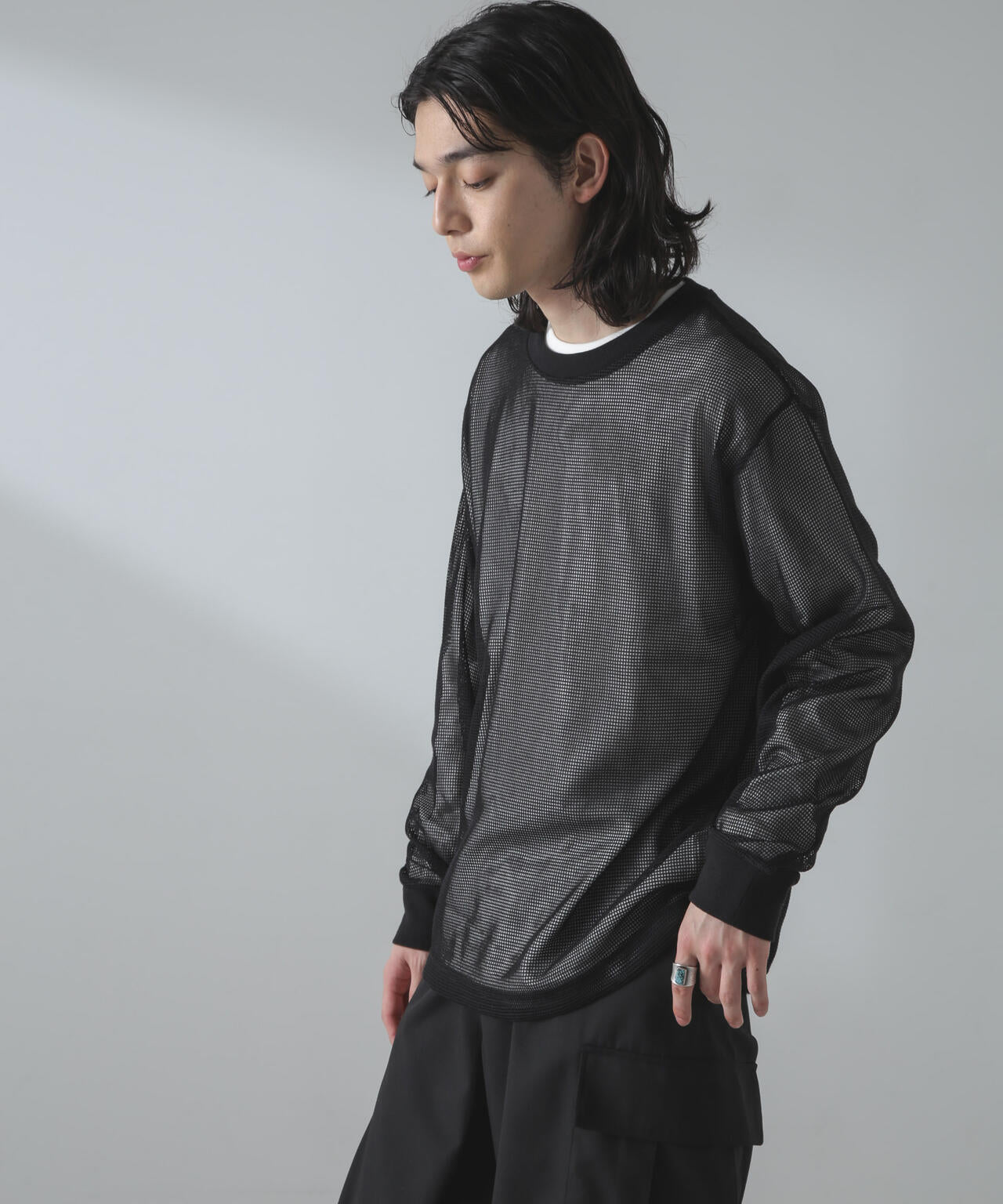 アンサンブルメッシュTシャツ 長袖 6724123215