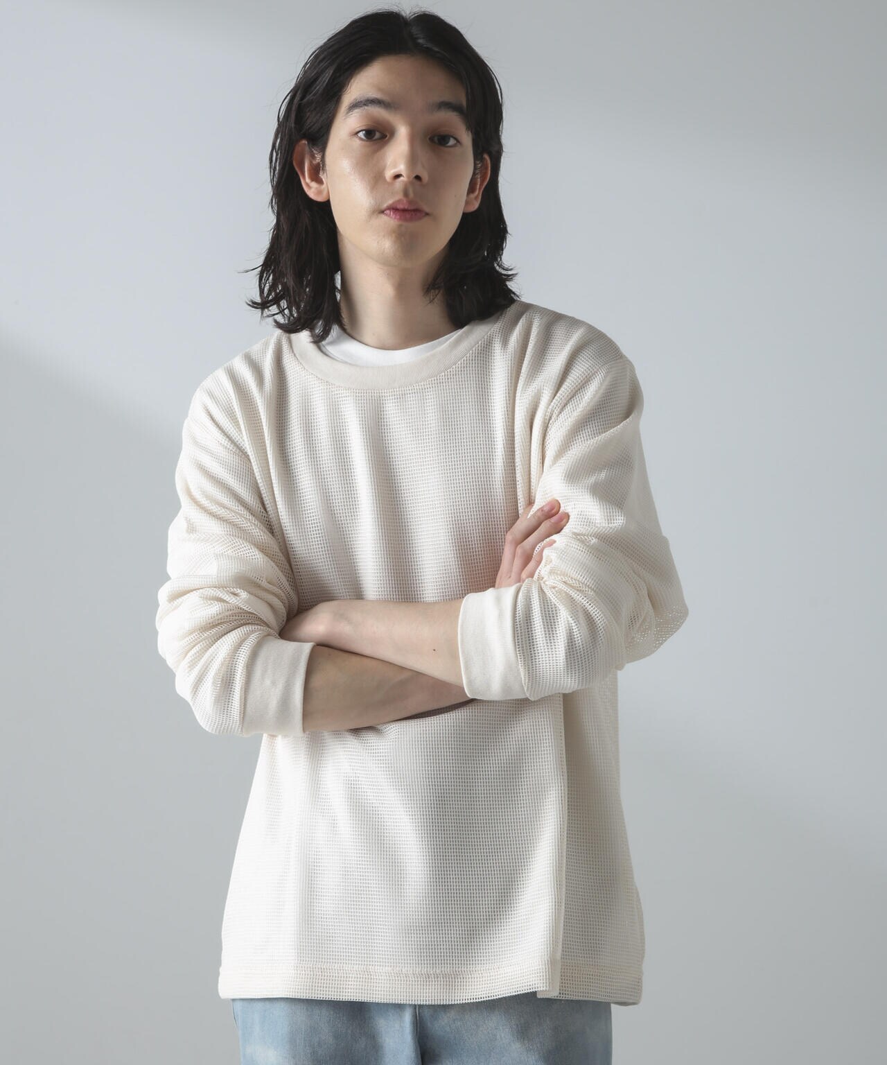 アンサンブルメッシュTシャツ 長袖 6724123215