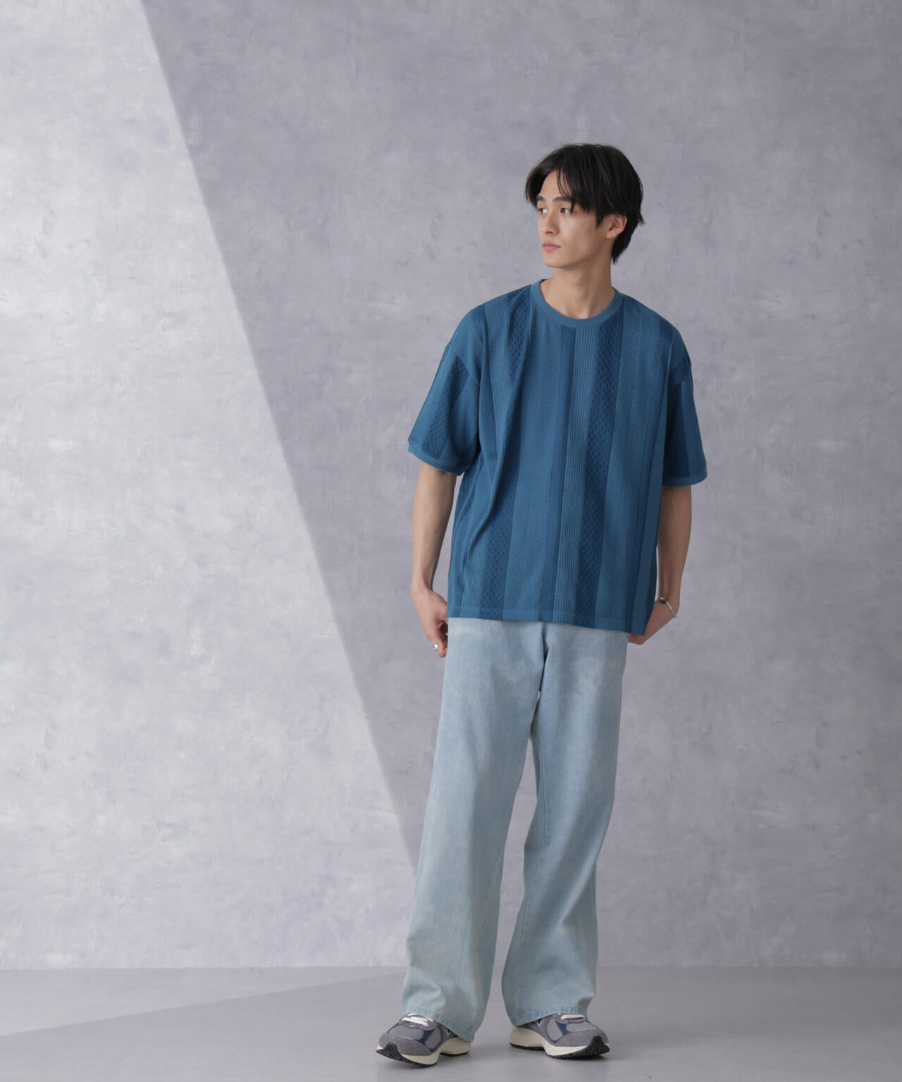ストライプジャガードTシャツ 半袖 6724124210