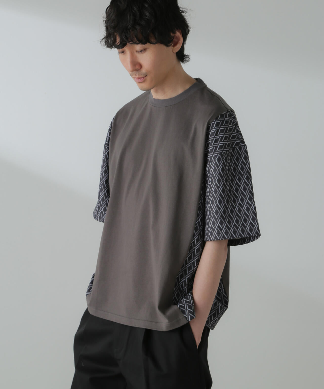 切り替えパターンTシャツ 半袖(セットアップ可) 6724124221