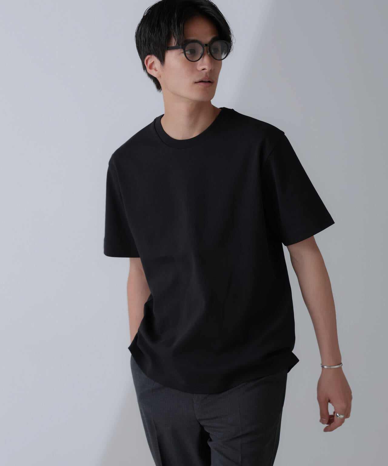 ダブルスムースクルーネックTシャツ 半袖 6724124231