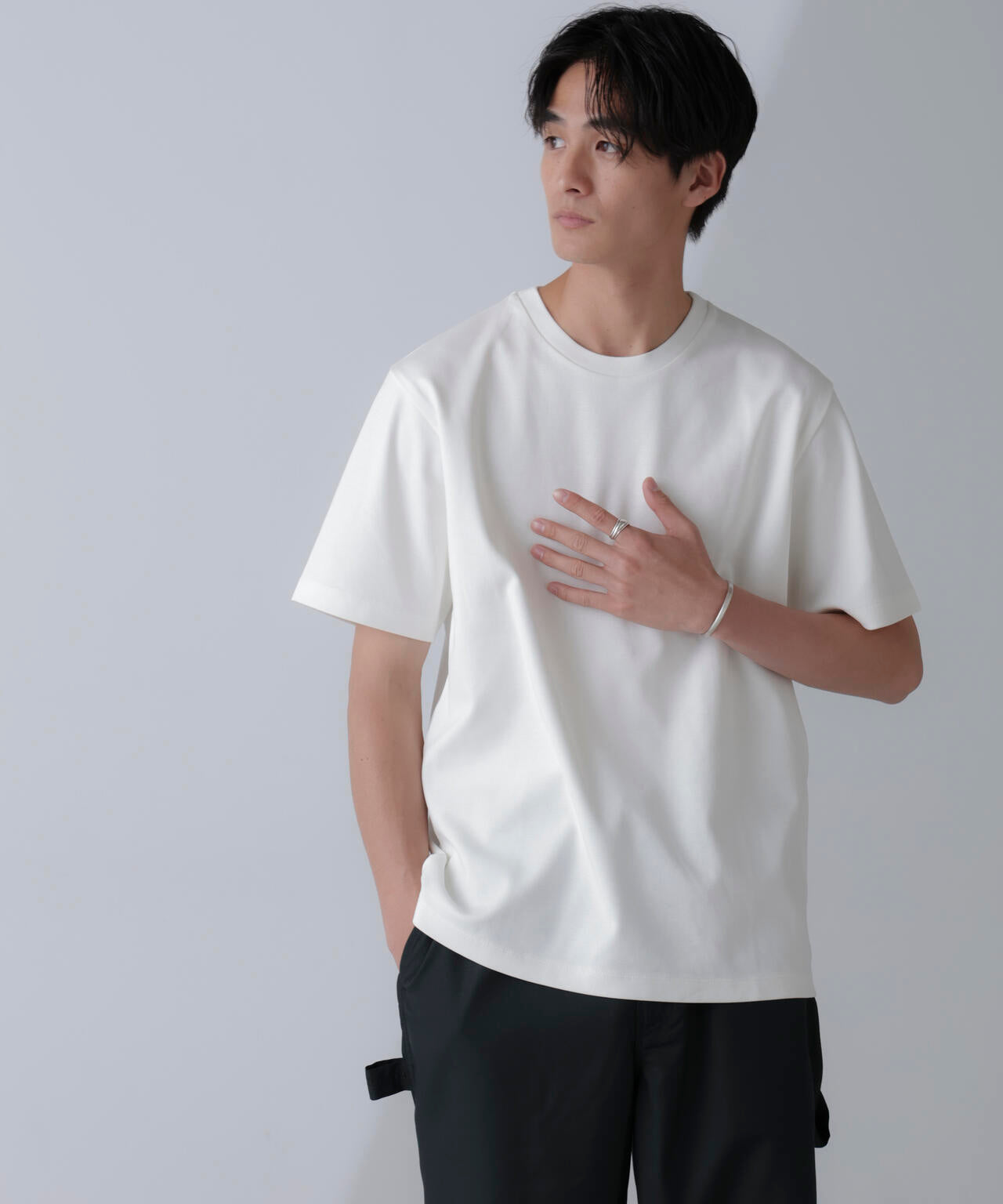 ダブルスムースクルーネックTシャツ 半袖 6724124231