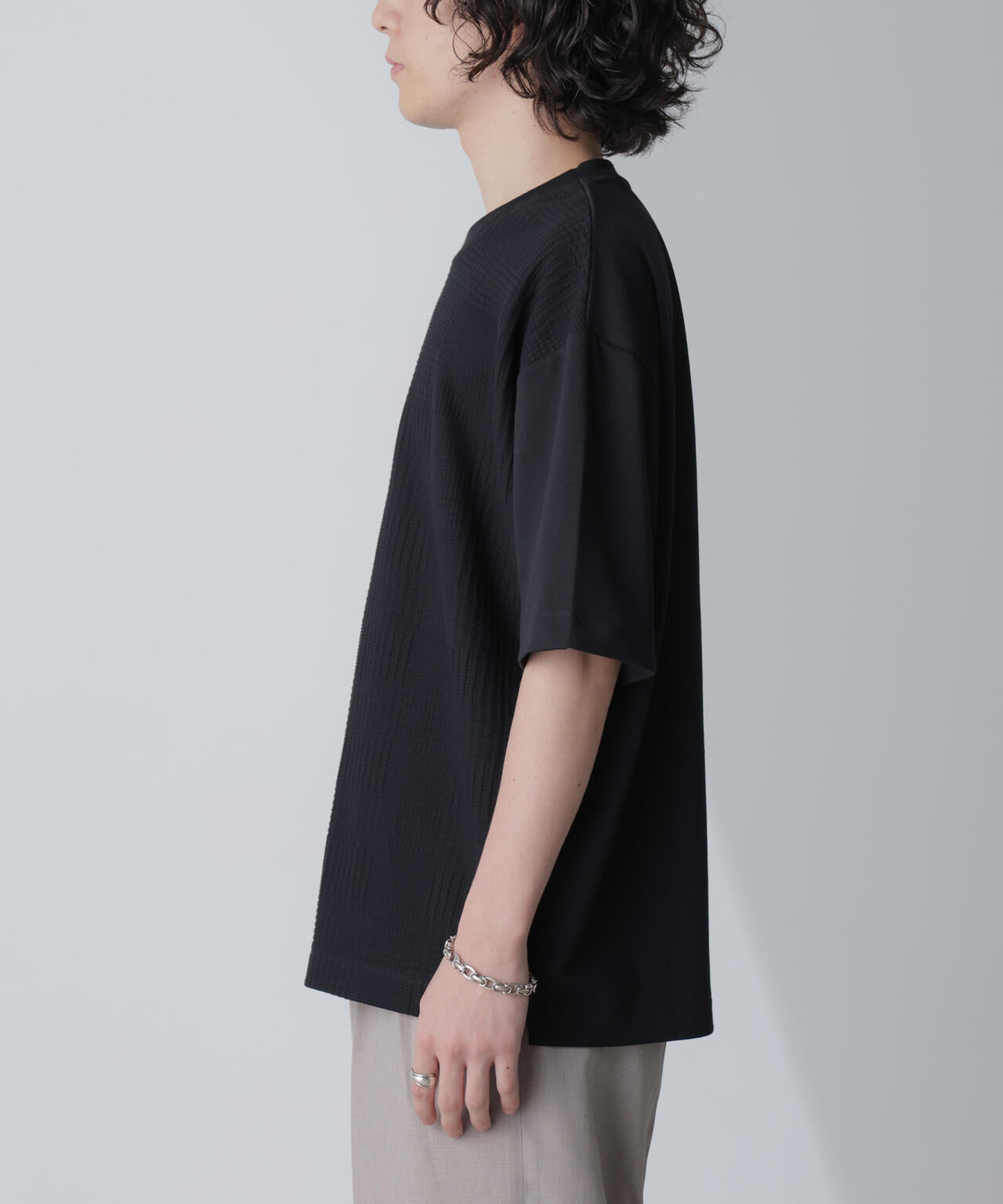 リンクスジャガードコンビTシャツ 半袖 6724124241