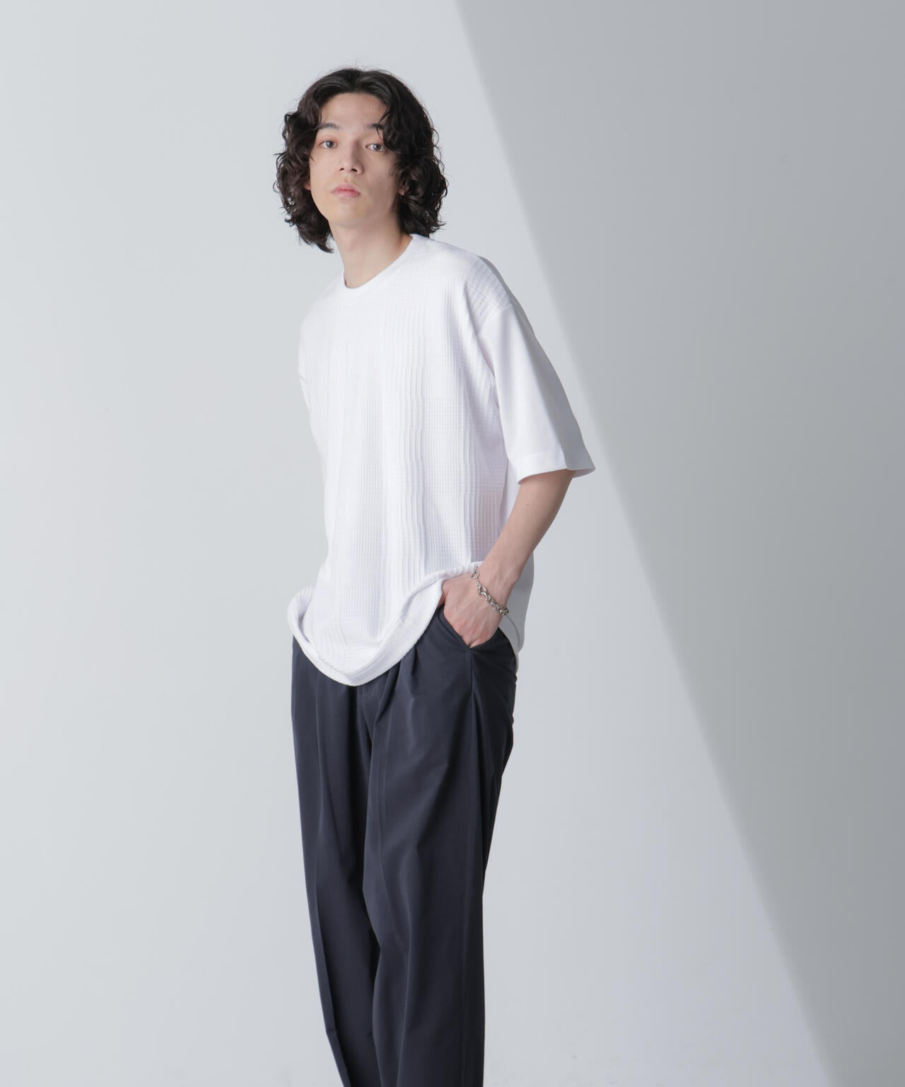 リンクスジャガードコンビTシャツ 半袖 6724124241