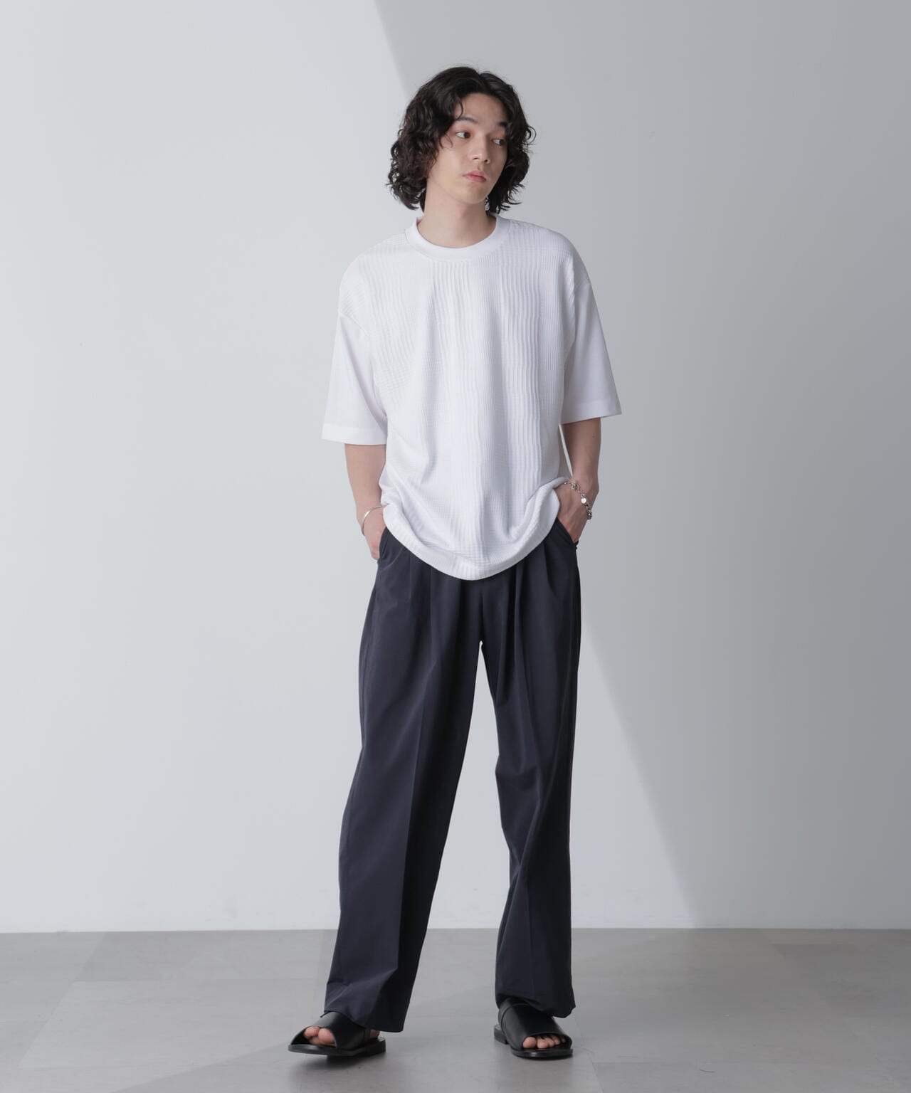 リンクスジャガードコンビTシャツ 半袖 6724124241