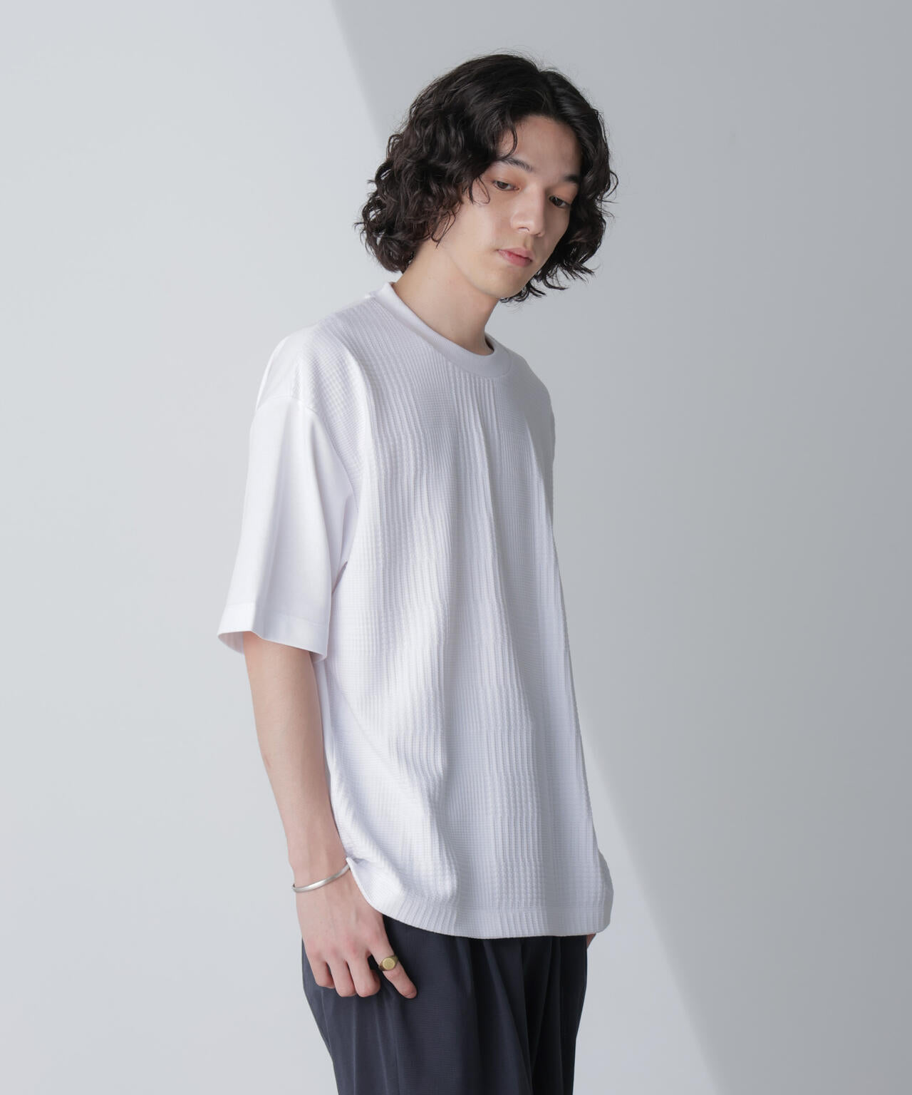 リンクスジャガードコンビTシャツ 半袖 6724124241