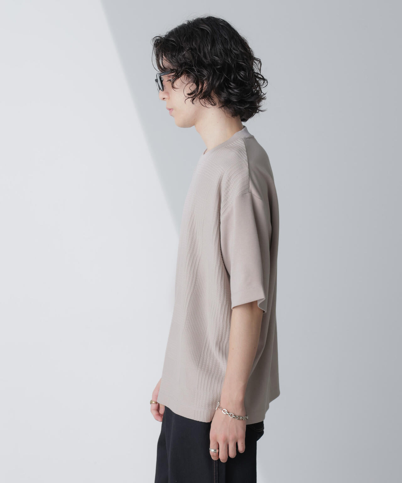 リンクスジャガードコンビTシャツ 半袖 6724124241