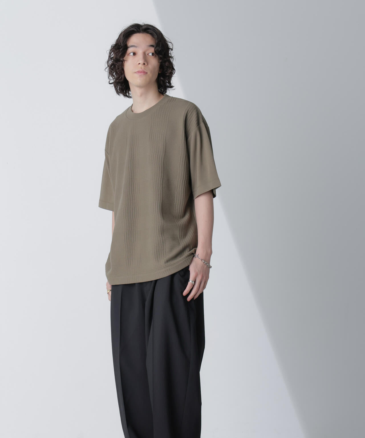 リンクスジャガードコンビTシャツ 半袖 6724124241