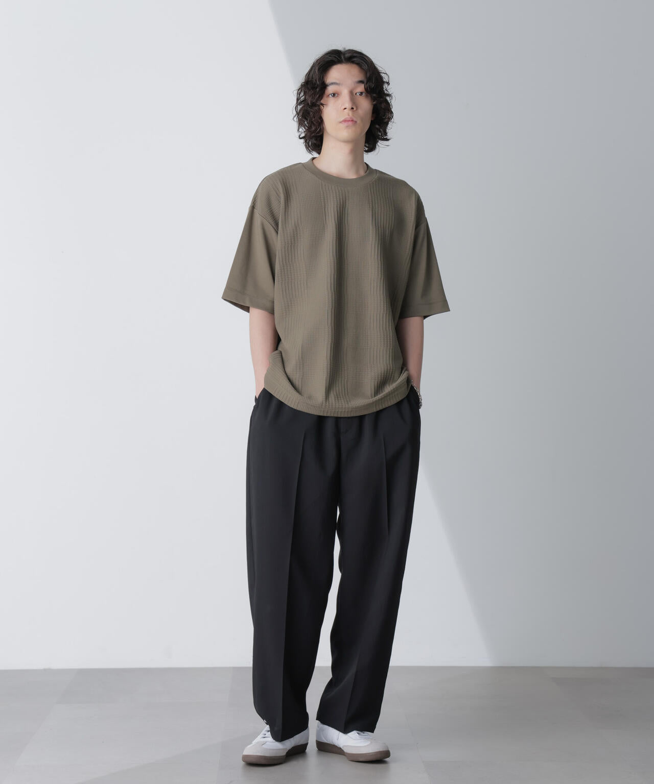 リンクスジャガードコンビTシャツ 半袖 6724124241