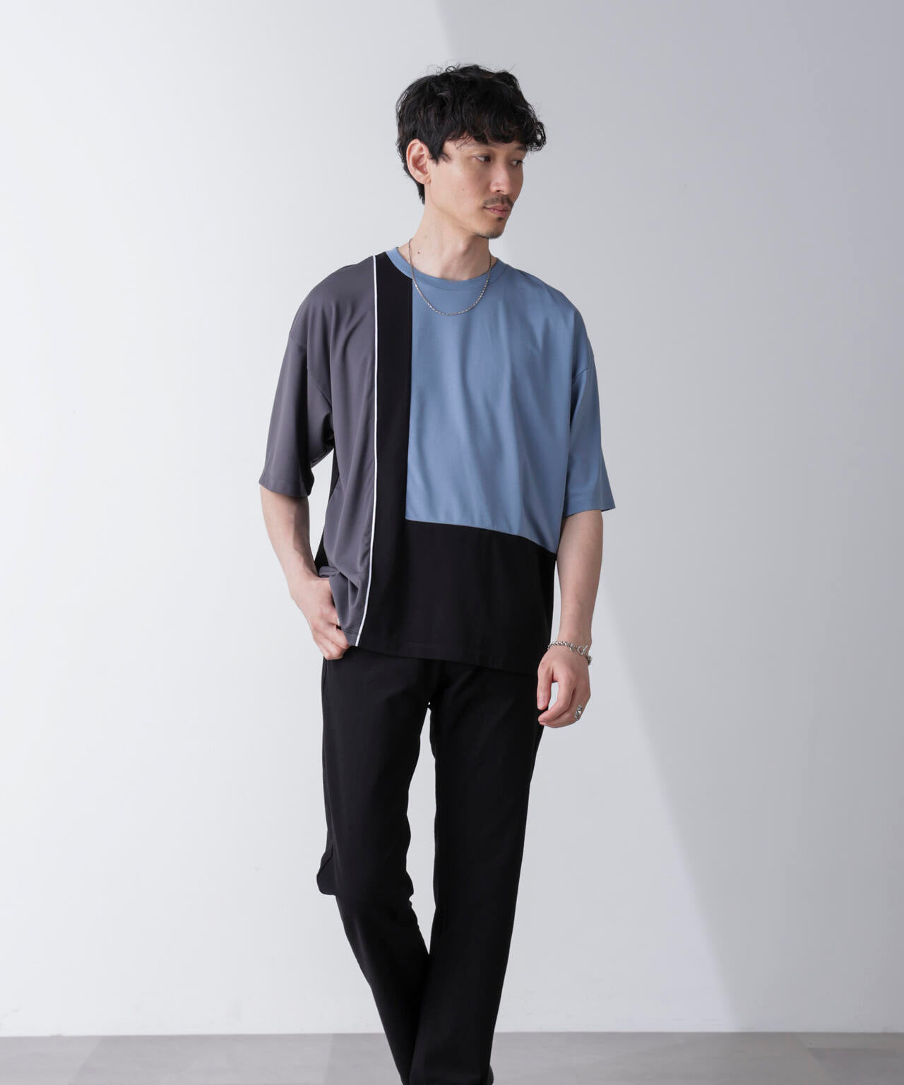 リラックス切り替えスムースTシャツ 半袖 6724124261