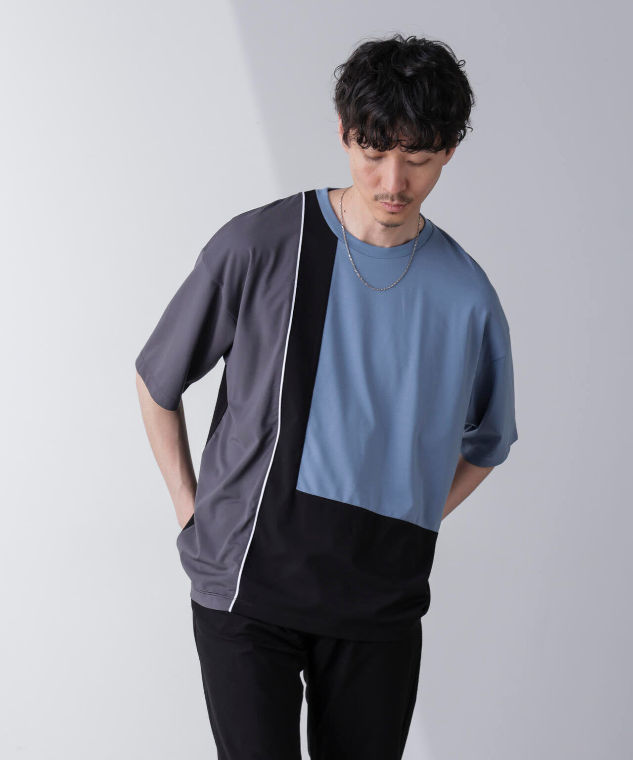 リラックス切り替えスムースTシャツ 半袖 6724124261