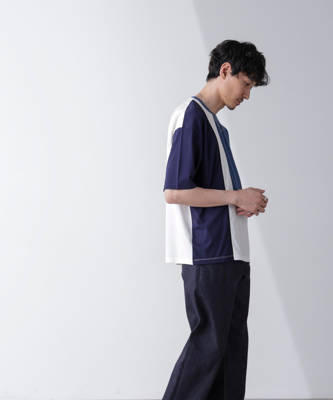 リラックス切り替えスムースTシャツ 半袖 6724124261