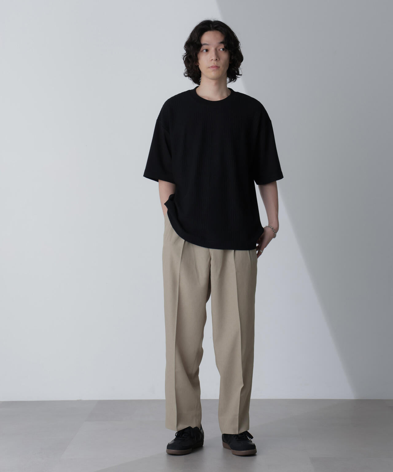 テックリネンリラックスタックテーパードパンツ(セットアップ可) 6724127223