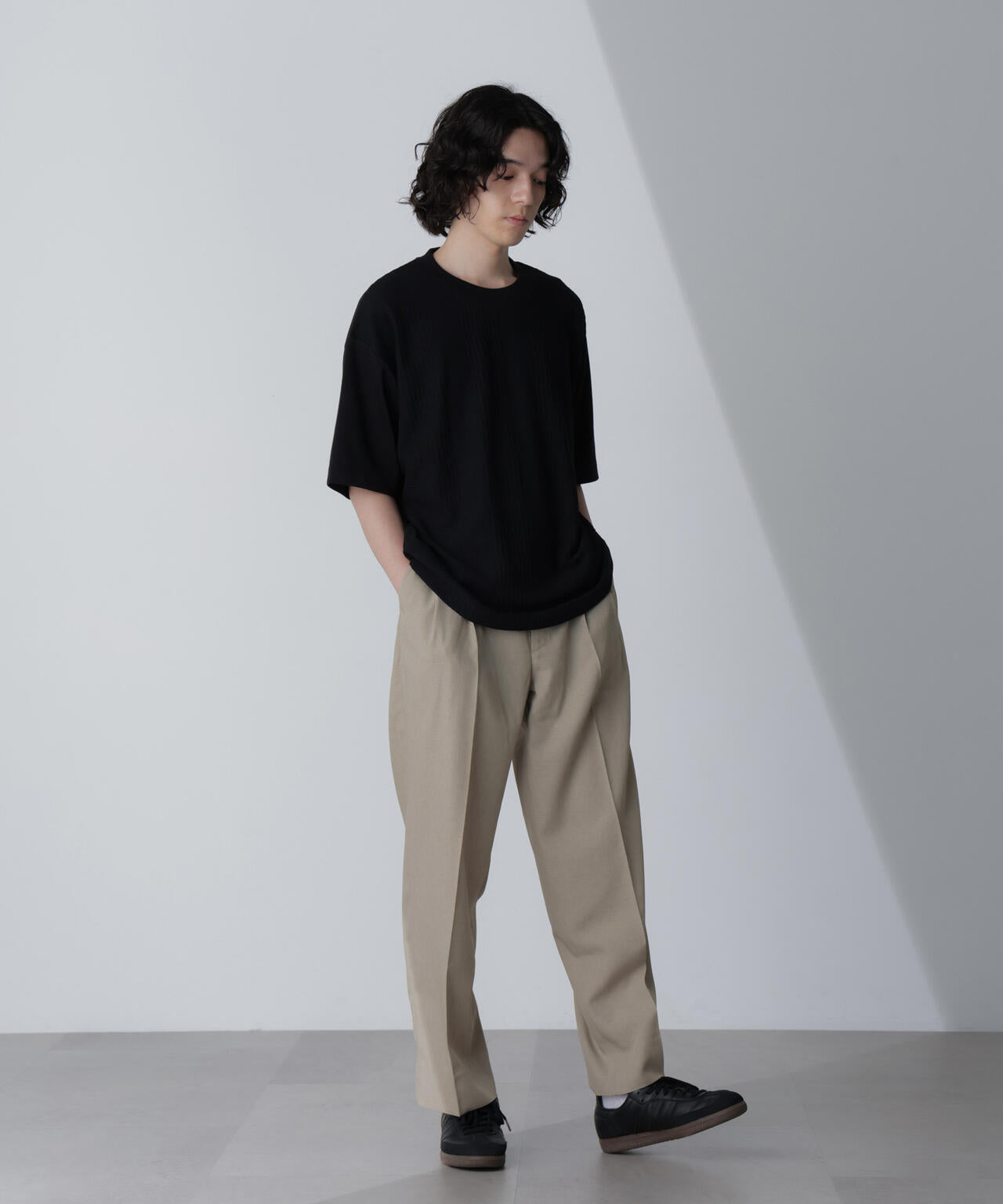 テックリネンリラックスタックテーパードパンツ(セットアップ可) 6724127223