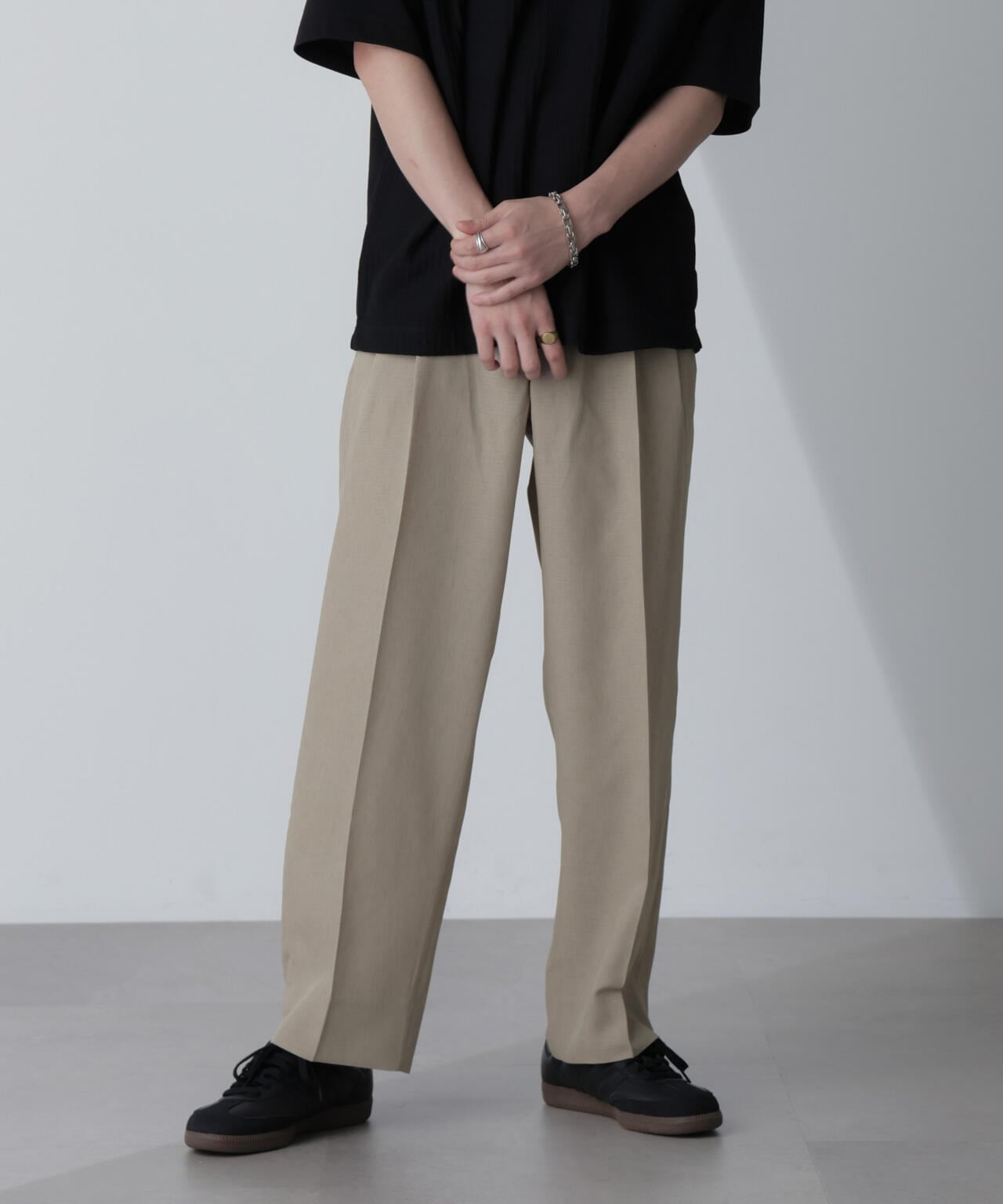 テックリネンリラックスタックテーパードパンツ(セットアップ可) 6724127223