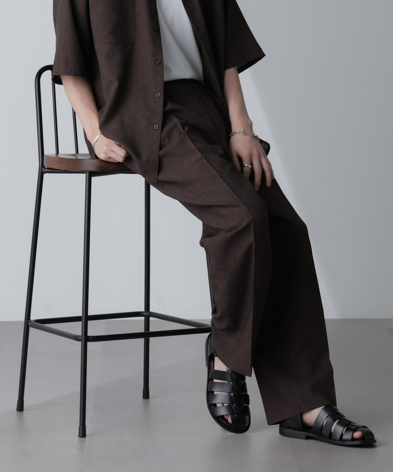 テックリネンリラックスタックテーパードパンツ(セットアップ可) 6724127223