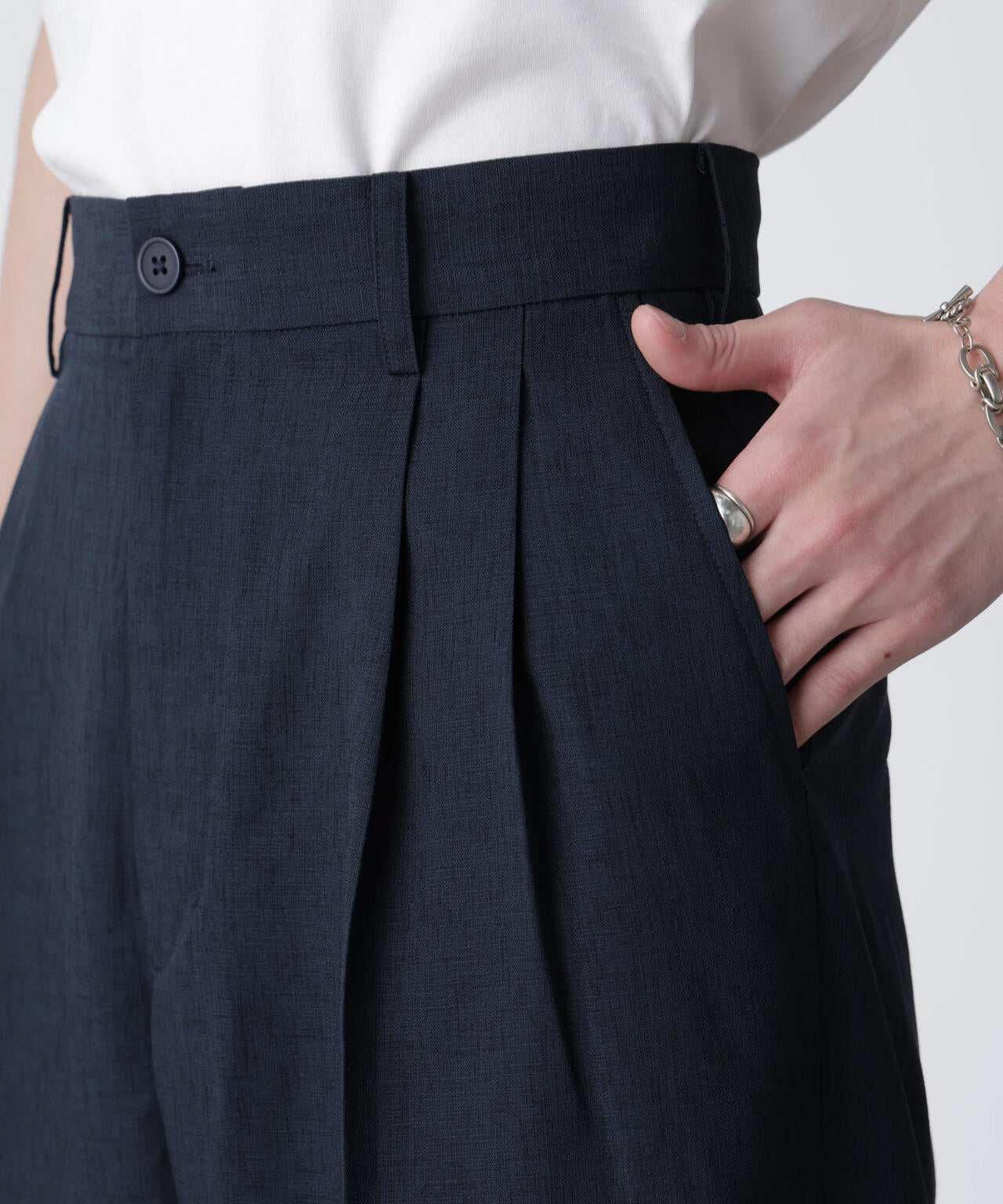 テックリネンリラックスタックテーパードパンツ(セットアップ可) 6724127223