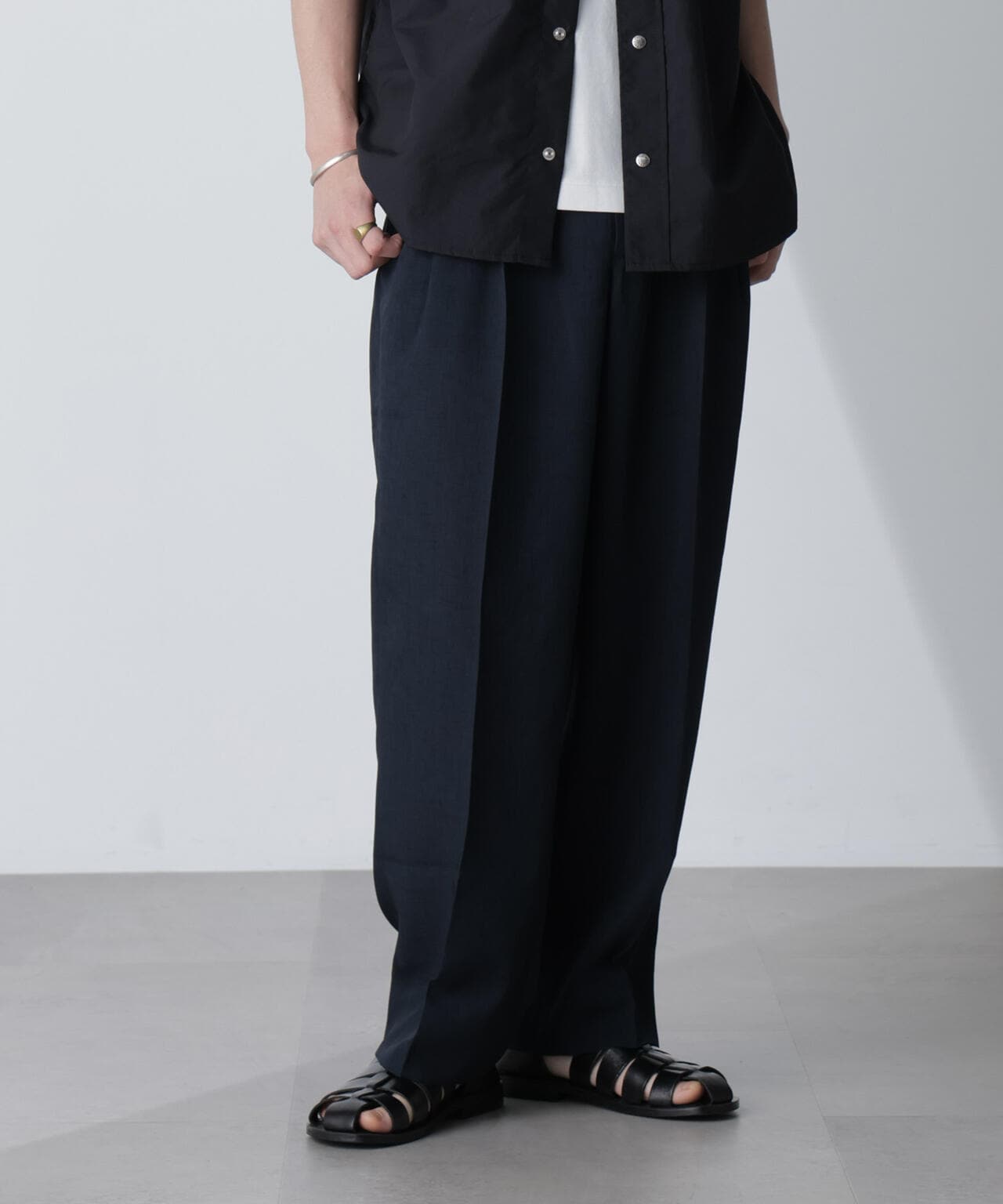 テックリネンリラックスタックテーパードパンツ(セットアップ可) 6724127223