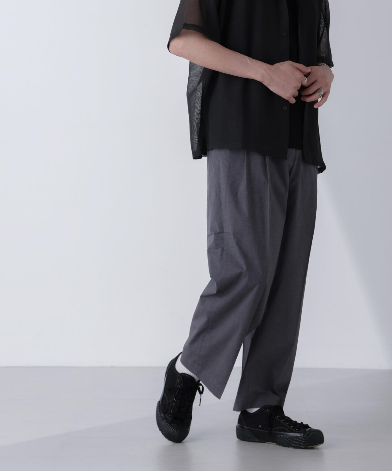 TCクールマックス ツータックスラックス ワイドシルエット 6724127225